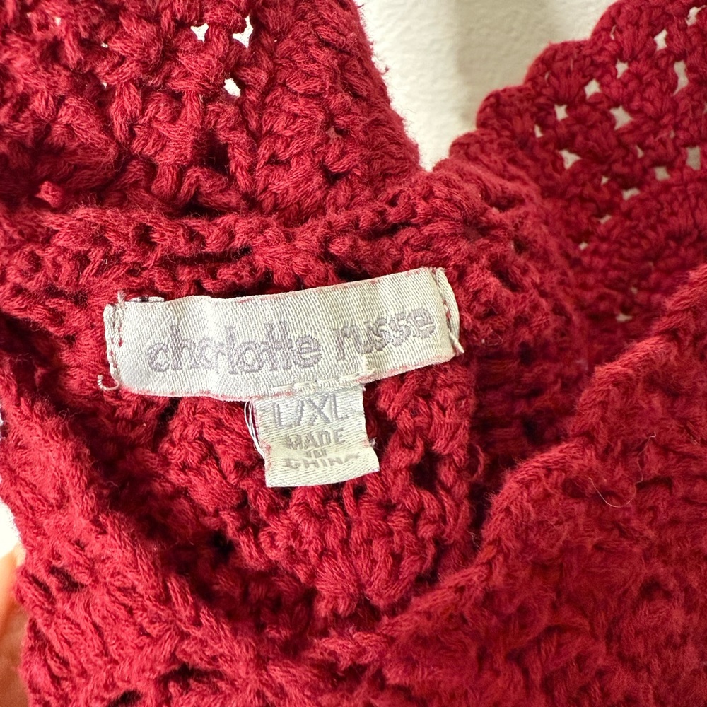 Deep Red Crochet Top - Picture 3 of 3